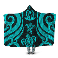 Vanuatu Hooded Blanket - Turquoise Tentacle Turtle Hooded Blanket Turquoise - Polynesian Pride