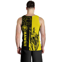 Hawaii King Polynesian Men's Tank Top - Lawla Style Yellow - AH - Polynesian Pride