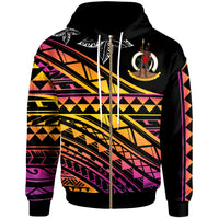 Vanuatu Custom Zip Hoodie Special Polynesian Ornaments Unisex Black - Polynesian Pride