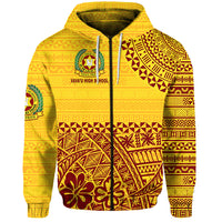 Tonga Vavau High School Zip Hoodie Kupesi Vibes Yellow LT8 - Polynesian Pride
