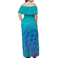 (Custom Personalised) New Zealand Off Shoulder Long Dress NZ Maori Special Ver.02 LT13 - Polynesian Pride