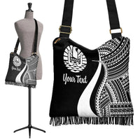 Tahiti Custom Personalised Boho Handbag - White Polynesian Tentacle Tribal Pattern - Polynesian Pride