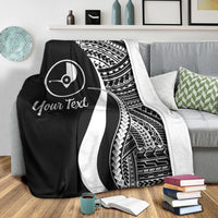 Yap Custom Personalised Premium Blanket - White Polynesian Tentacle Tribal Pattern - Polynesian Pride