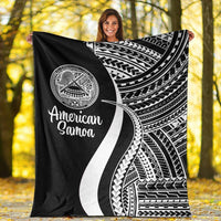 American Samoa Premium Blanket - White Polynesian Tentacle Tribal Pattern - Polynesian Pride