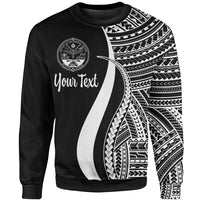 Marshall Islands Custom Personalised Sweatshirt - White Polynesian Tentacle Tribal Pattern Crest Unisex White - Polynesian Pride