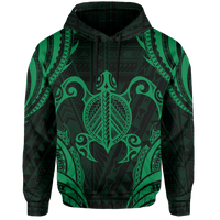 Polynesian Turtle Kanaka Maoli Hawaii Hoodie Green - Polynesian Pride