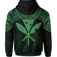 Hawaii Polynesian Hoodie Limited (Zip up) Tab Style Green - Polynesian Pride