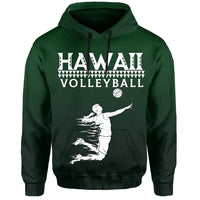 Volleyball Sport Kakau Hawaii Hoodie Green - Polynesian Pride