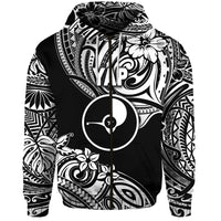 FSM Yap Zip Hoodie Unique Vibes Black LT8 - Polynesian Pride