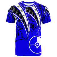 Yap T Shirt Tropical Leaf Blue Color Unisex Blue - Polynesian Pride