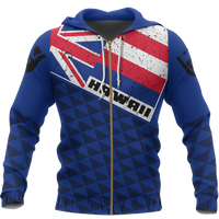 Hawaii Old Flag Zipper Hoodie - Polynesian Pride