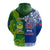 Custom Samoa Rugby and Australia Rugby Hoodie Toa Samoa Mix Kangaroos Pacific LT14 - Polynesian Pride