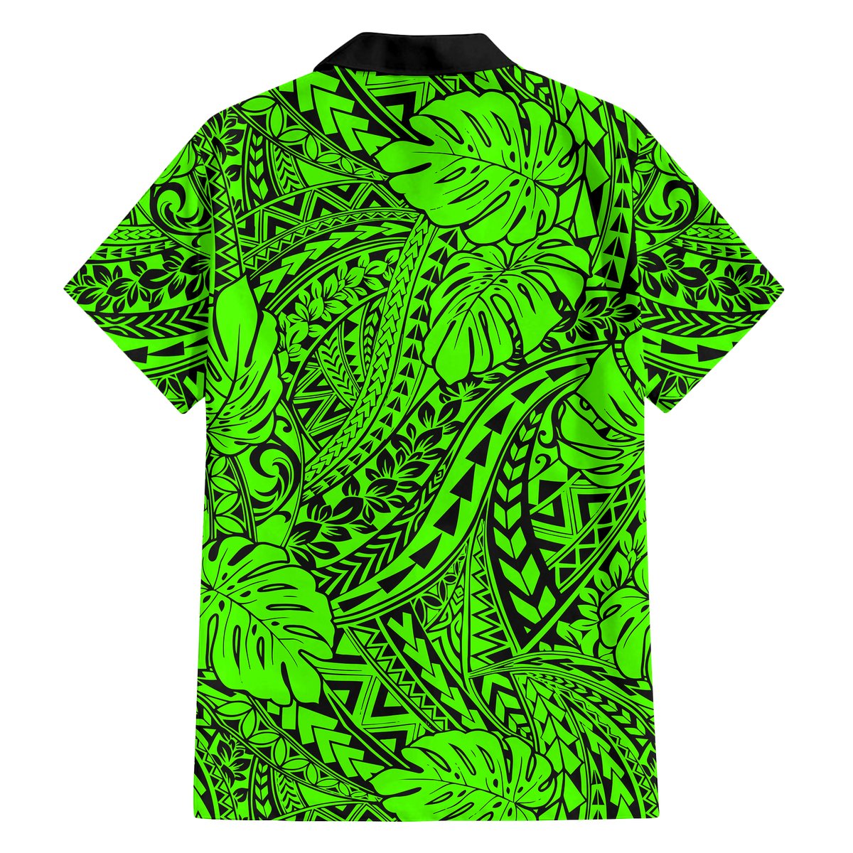 Green Hawaii Family Matching Off Shoulder Maxi Dress And Hawaiian Shirt Tribal Art LT14 - Polynesian Pride