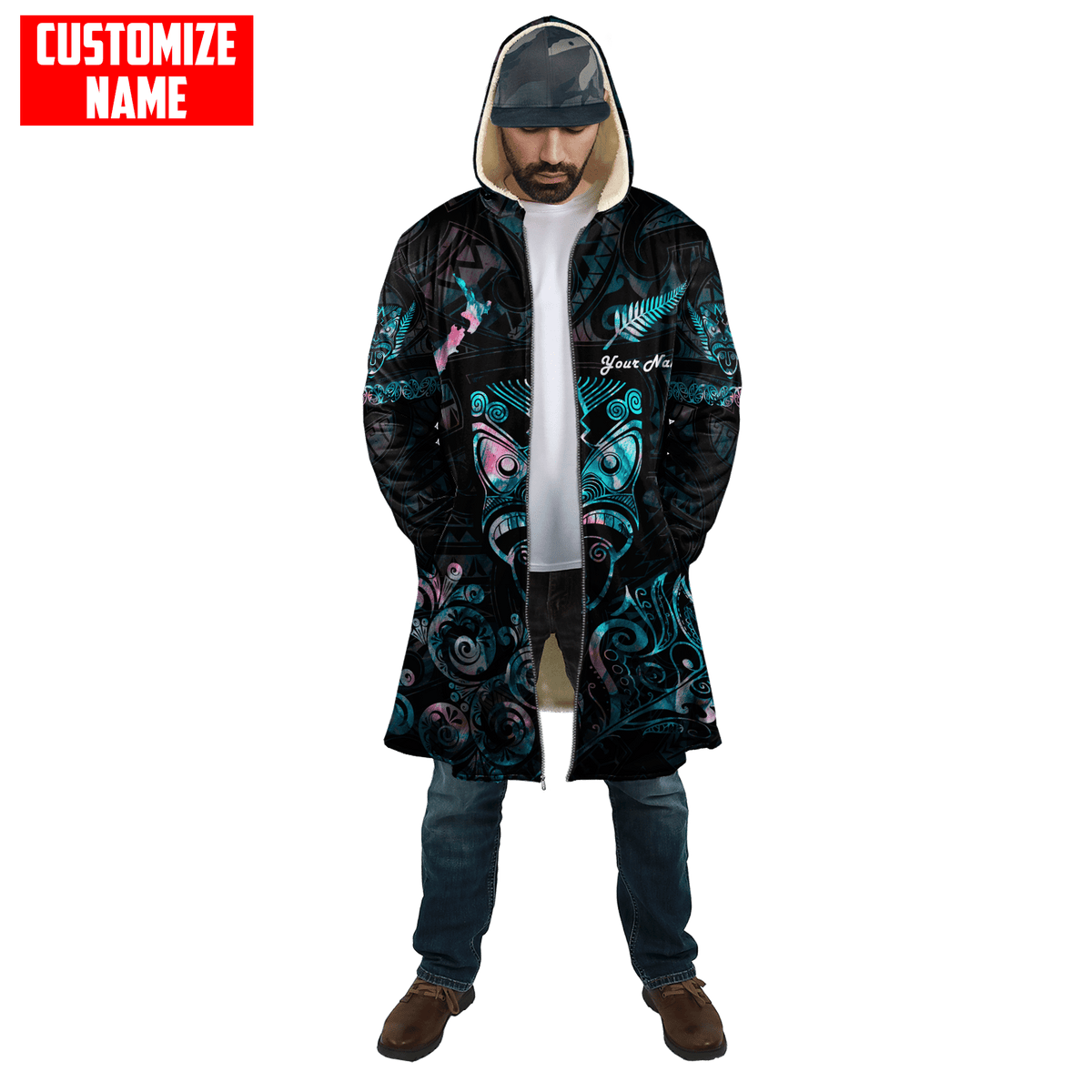 Maori Aotearoa Rugby Haka New Zealand Silver Fern Paua Shell Cloak - Polynesian Pride