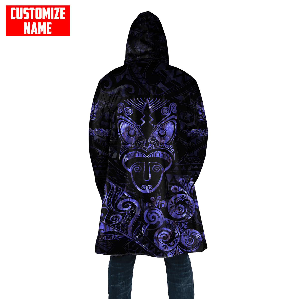 Maori Rugby Haka Aotearoa New Zealand Silver Fern Paua Shell Printed Cloak Purple Color - Polynesian Pride