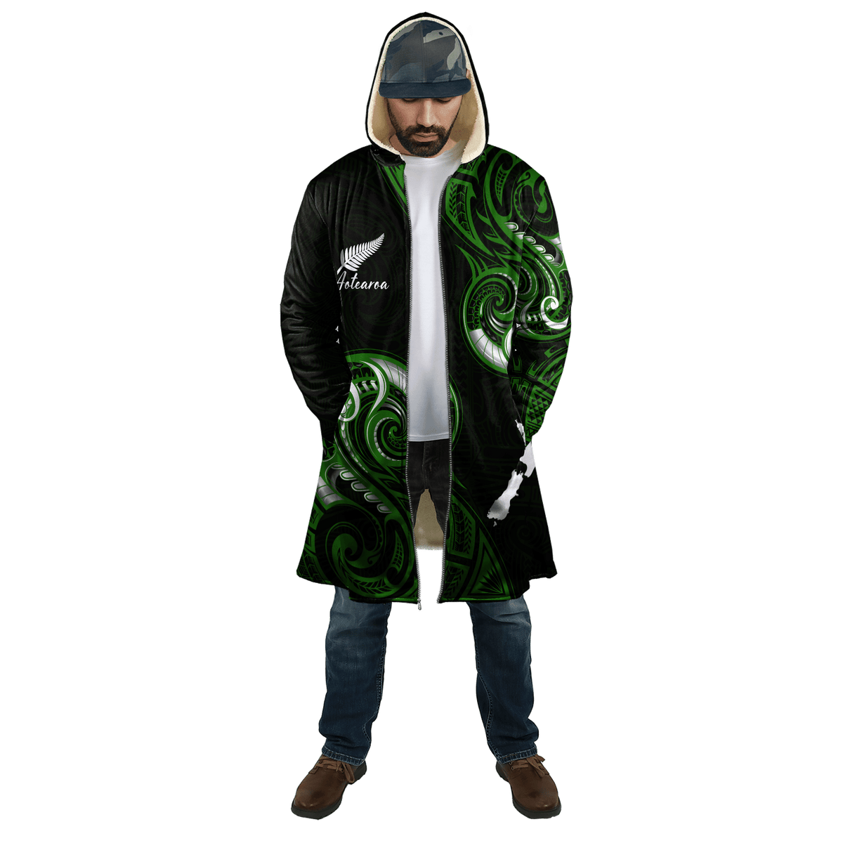 Aotearoa map New Zealand maori Fern Cloak For Men and Women - Polynesian Pride