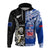 Custom All Black and Toa Samoa Rugby Hoodie NZ Maori Fern Mix Polynesian LT14 Zip Hoodie Blue - Polynesian Pride