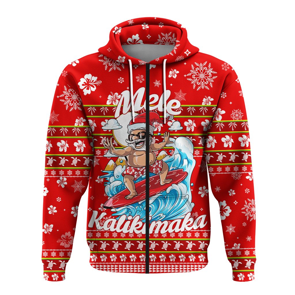 Custom Hawaii Christmas Santas Surf Mele Kalikimaka Hoodie LT2 - Polynesian Pride
