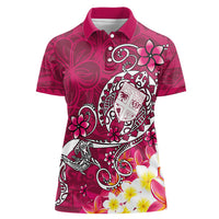 Fiji Polo Women Shirt Turtle Plumeria LT03