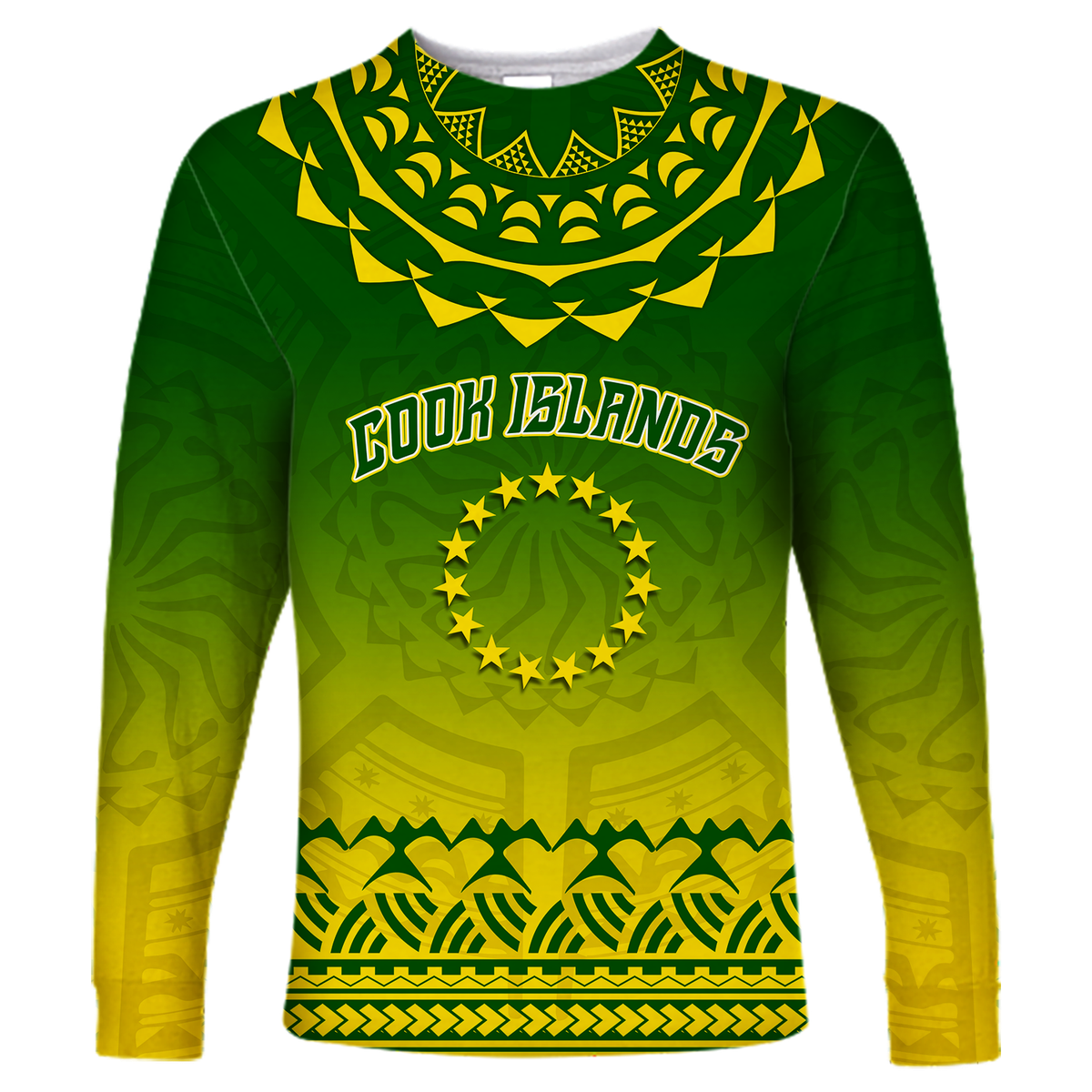 Cook Islands Turtle With Tribal Long Sleeve Shirt - LT12 Unisex Green - Polynesian Pride