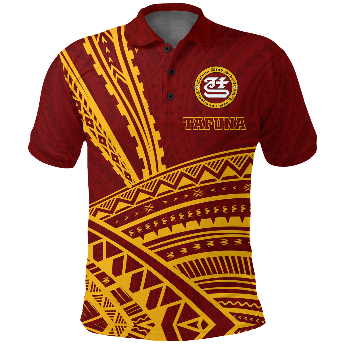 Tafuna High School American Samoa Pride Polo Shirt LT12 Unisex Red - Polynesian Pride