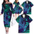 Purple Polynesian Family Matching Outfits Off Shoulder Long Sleeve Dress And Hawaiian Shirt Tribal Hammerhead Shark LT14 - Polynesian Pride