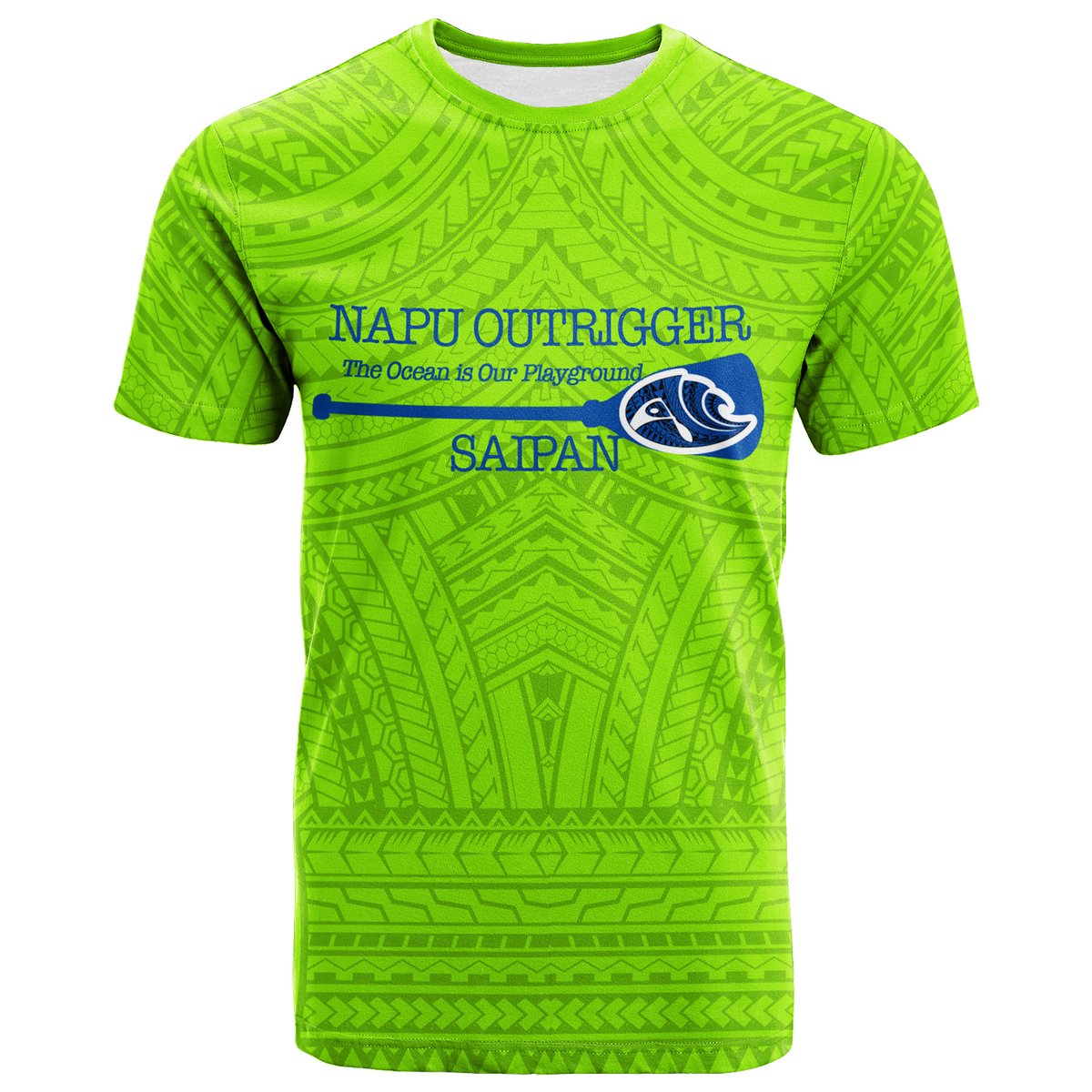 NAPU Outrigger Canoe Club T Shirt LT12 Green - Polynesian Pride