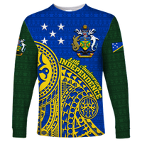 Solomon Islands Independence Anniversary 44th Years Long Sleeve Shirt - LT12 Unisex Blue - Polynesian Pride