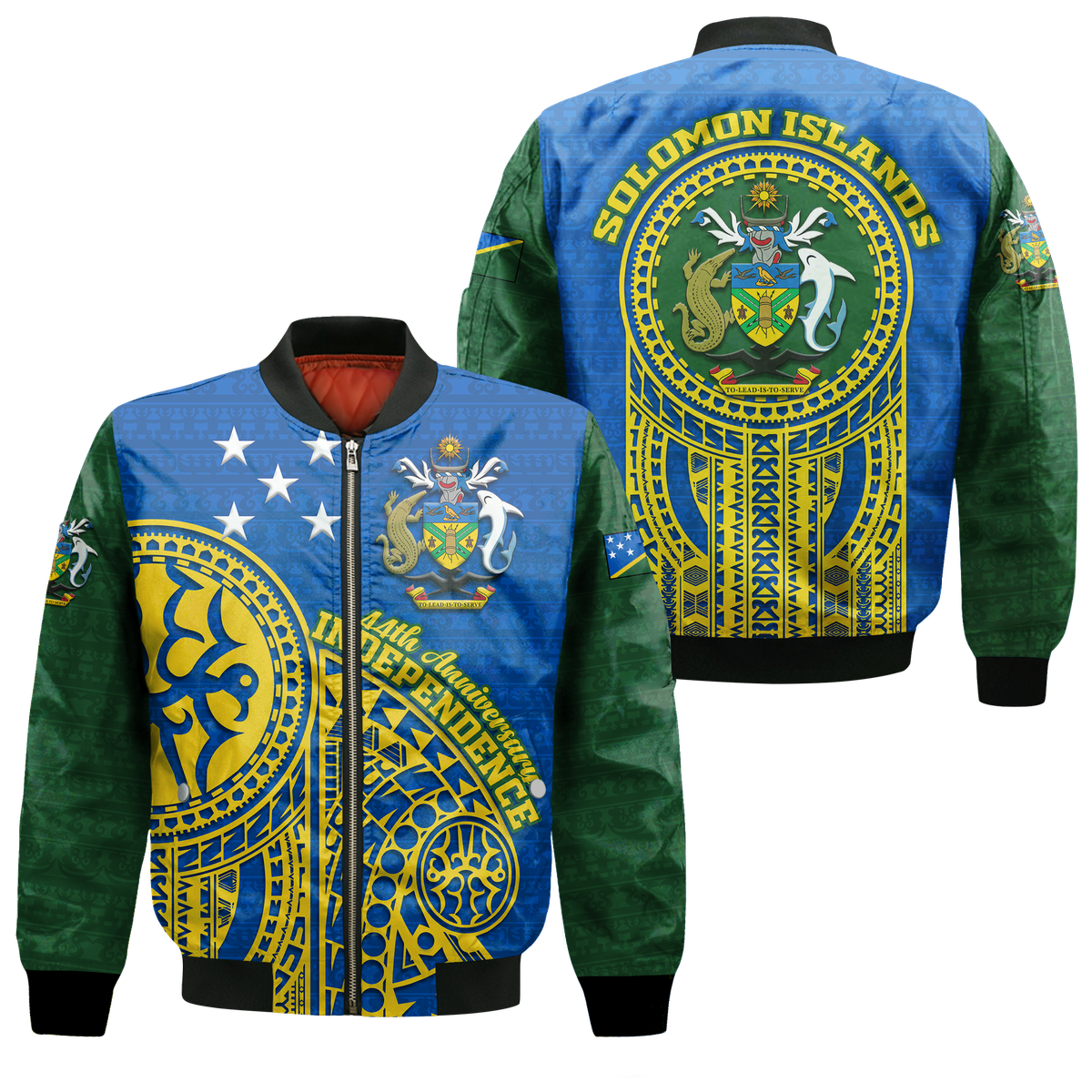 Solomon Islands Independence Anniversary 44th Years Bomber Jacket - LT12 Bomber Jacket Blue - Polynesian Pride