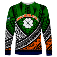 Kwajalein Atoll Tribal Pattern Long Sleeve Shirt - LT12 Unisex Blue - Polynesian Pride