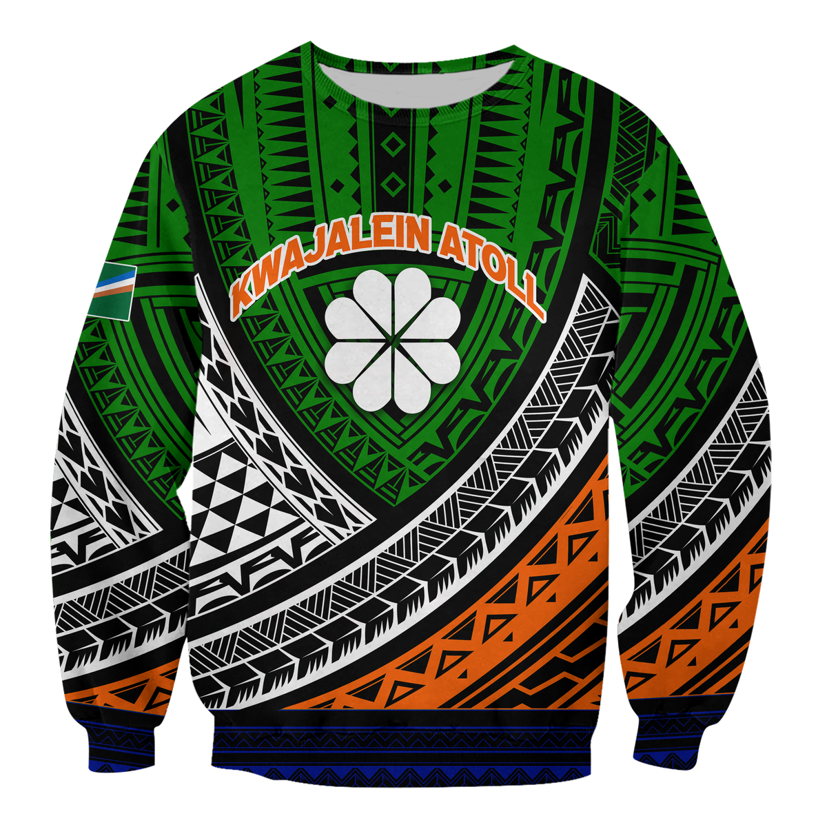 Kwajalein Atoll Tribal Pattern Sweatshirt - LT12 Unisex Green - Polynesian Pride