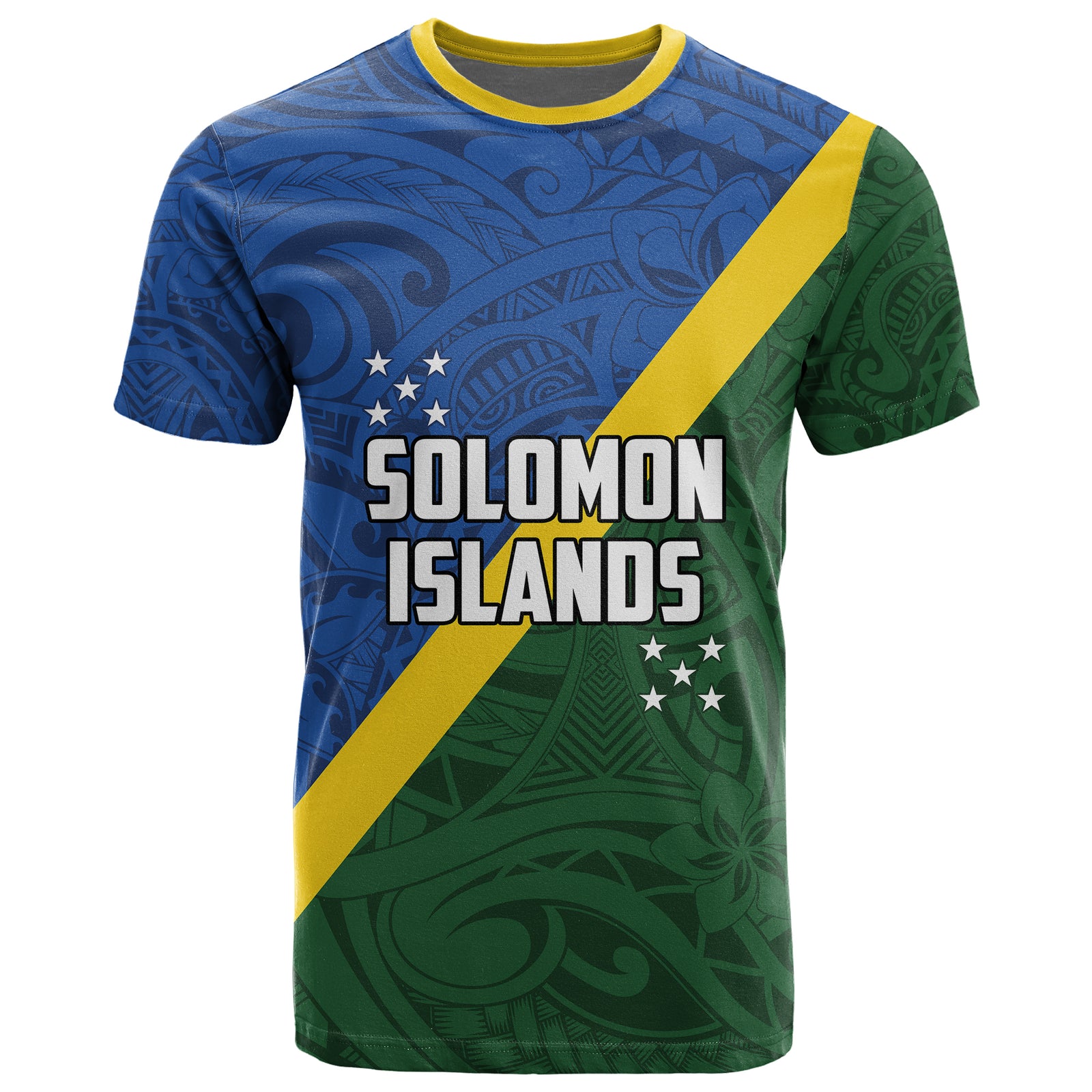 Solomon Islands Polynesian Tribal Flag Style T Shirt LT03