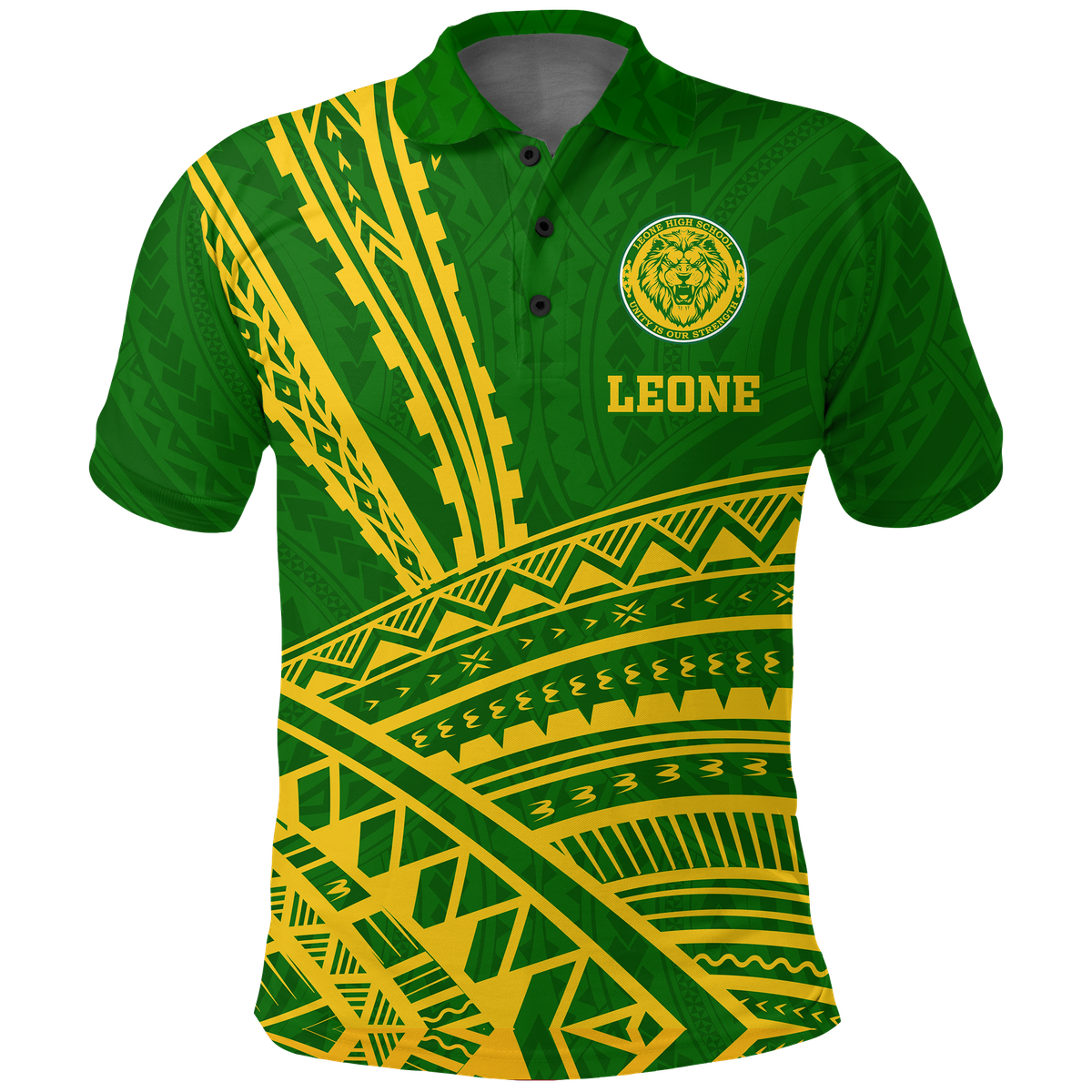 Leone High School Pride Polo Shirt LT12 Unisex Green - Polynesian Pride