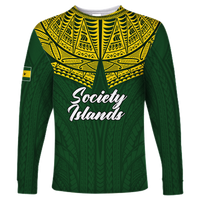 Society Islands Pride Long Sleeve Shirt - LT12 Unisex Green - Polynesian Pride