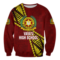 Tonga Vava'u High School Tongan Patterns Sweatshirt - LT12 Unisex Red - Polynesian Pride