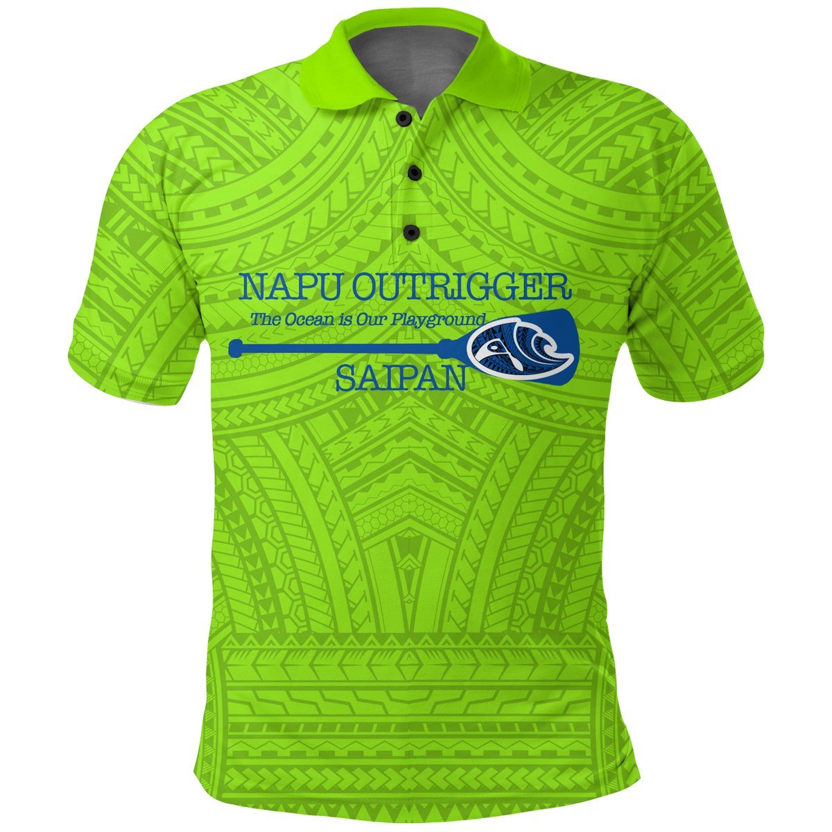 NAPU Outrigger Canoe Club Polo Shirt LT12 Green - Polynesian Pride