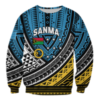 (Custom Personalised) Vanuatu Sanma Province Tribal Pattern Sweatshirt - LT12 Unisex Blue - Polynesian Pride