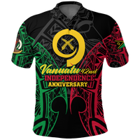 Custom Vanuatu 42nd Independence Anniversary Pride Polo Shirt LT12 Black - Polynesian Pride