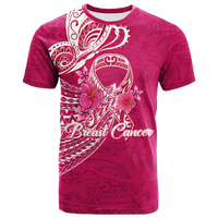 Custom Breast Cancer Pink Ribbon Butterfly Polynesian Pink Version T Shirt LT12 Unisex Pink - Polynesian Pride