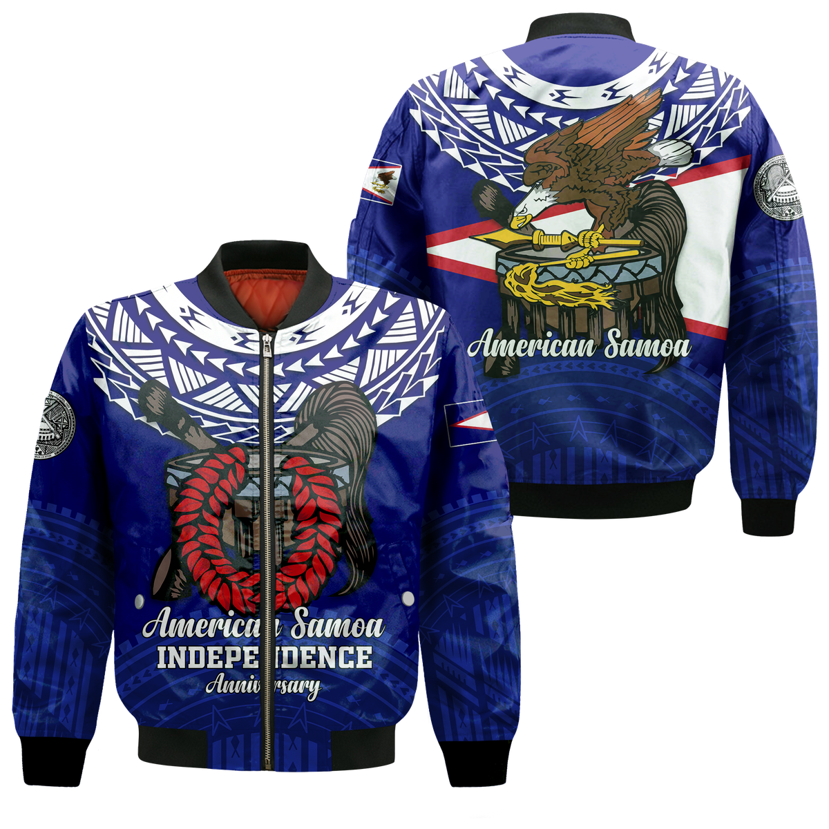 American Samoa Independence Anniversary Pride Bomber Jacket - LT12 Bomber Jacket Blue - Polynesian Pride