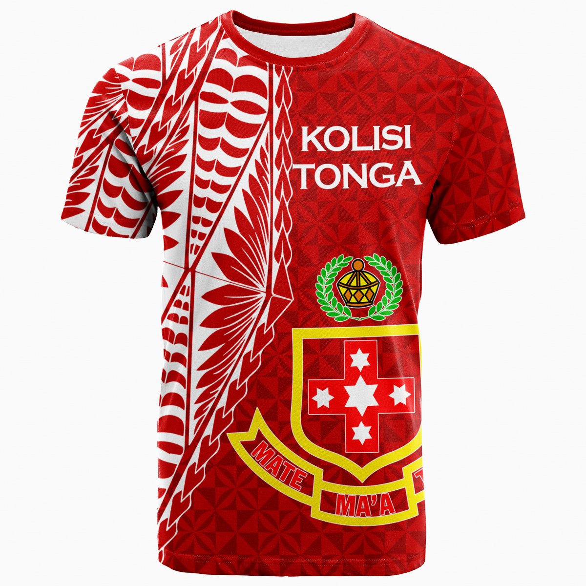 Kolisi Tonga Atele T Shirt Tongan Tribal LT12 Red - Polynesian Pride