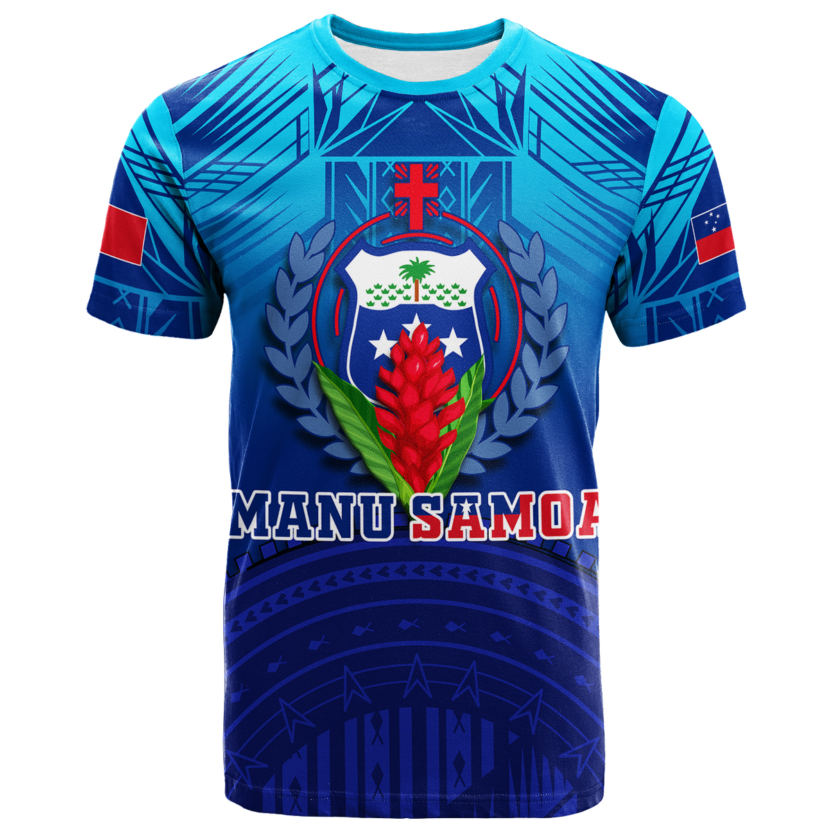 Custom Manu Samoa Legend T Shirt LT12 Blue - Polynesian Pride
