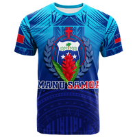 Manu Samoa Legend T Shirt LT12 Unisex Blue - Polynesian Pride