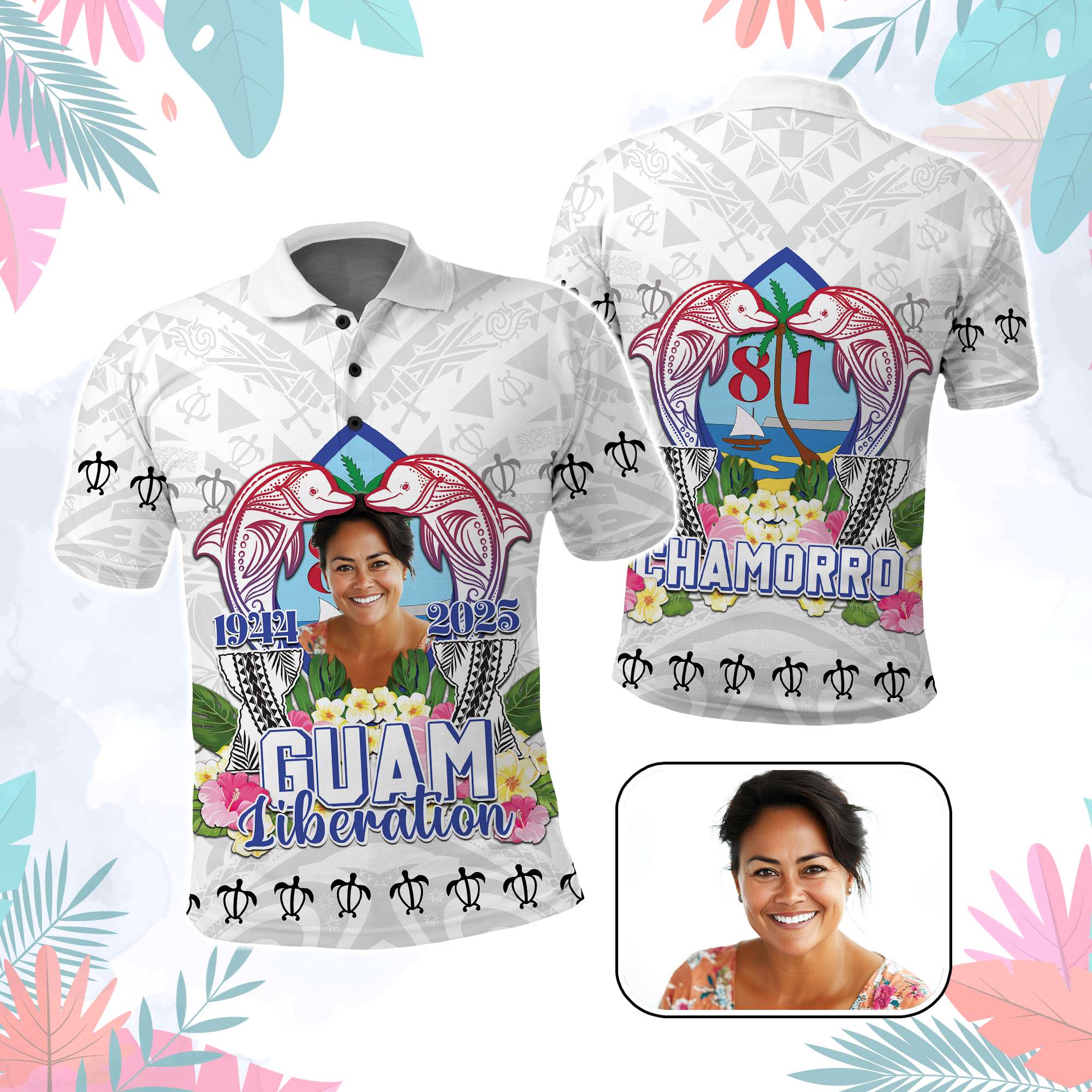 Custom Photo Guam Liberation Day Polo Shirt 81st Anniversary | Polynesian Pride