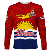 Kiribati 43rd Independence Celebrations Long Sleeve Shirt - LT12 Unisex Blue - Polynesian Pride