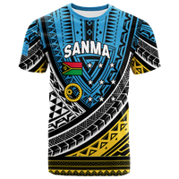 Custom Vanuatu Sanma Province Tribal Pattern T Shirt LT12 Unisex Blue - Polynesian Pride
