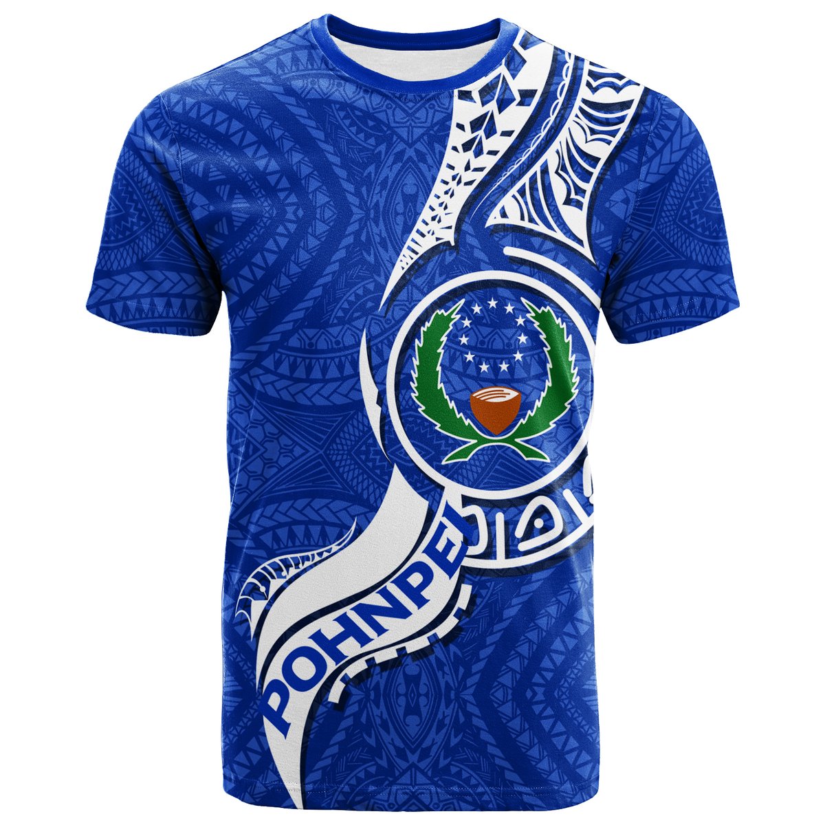 Pohnpei T Shirt Micronesia Pride Blue LT12 Blue - Polynesian Pride