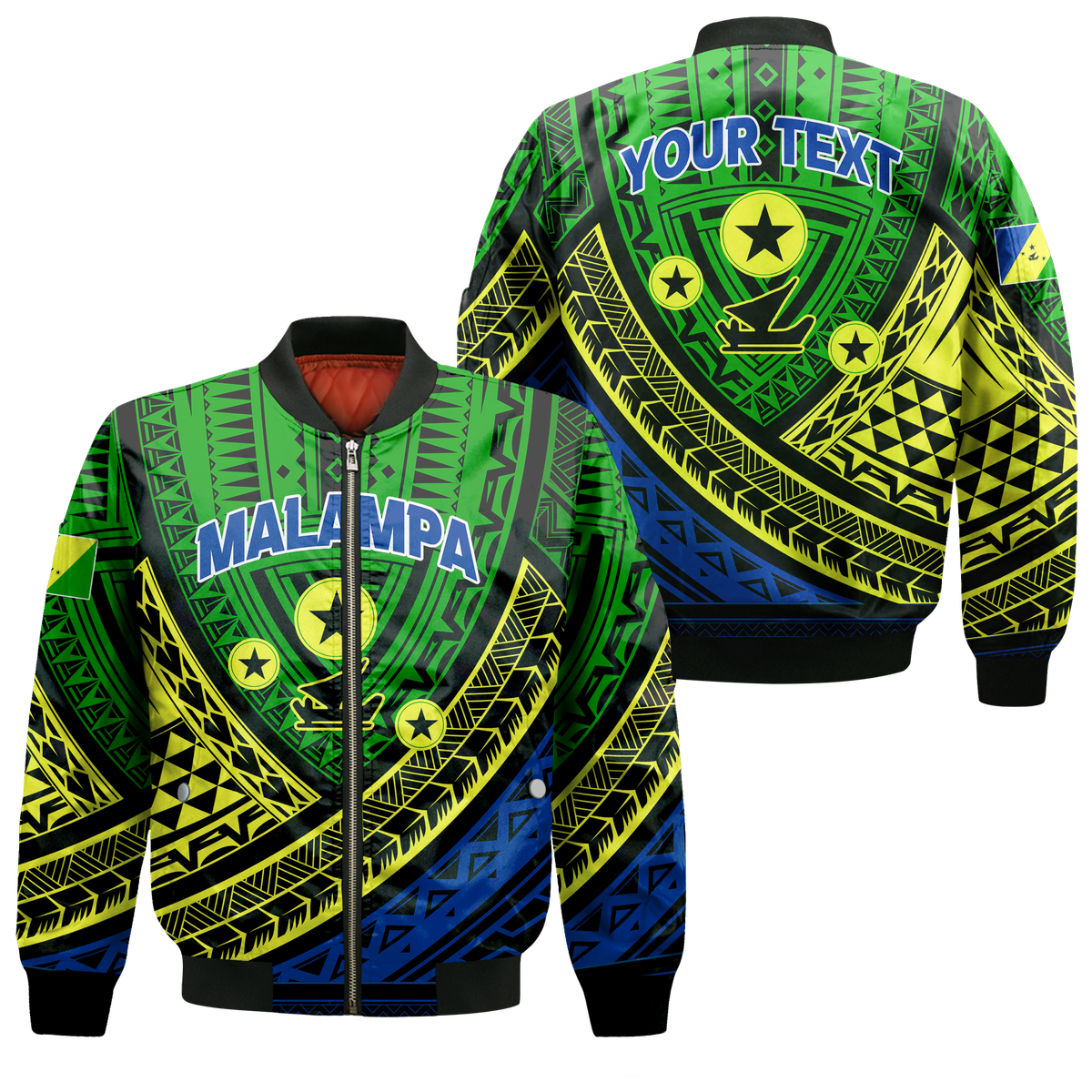 (Custom Personalised) Vanuatu Malampa Province Tribal Pattern Bomber Jacket - LT12 Bomber Jacket Green - Polynesian Pride