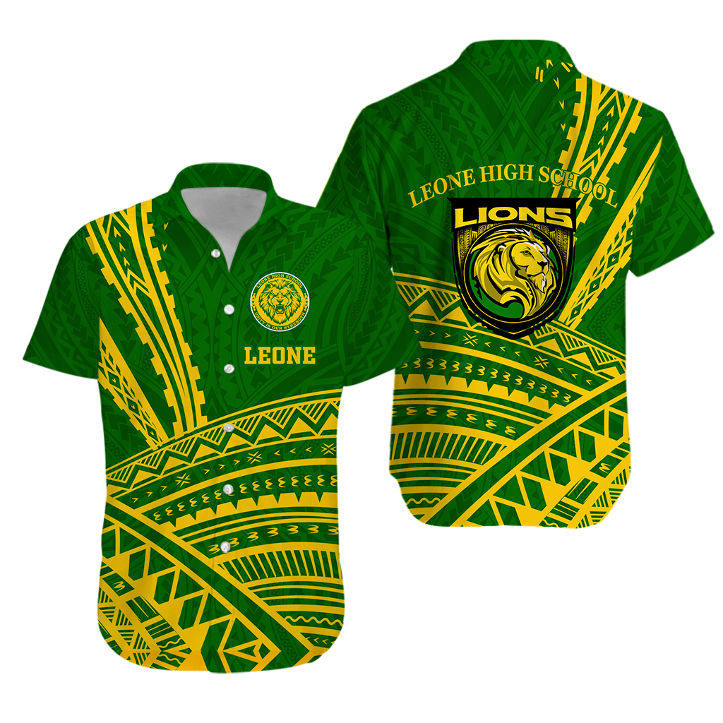 Leone High School Pride Hawaiian Shirt - LT12 Green - Polynesian Pride