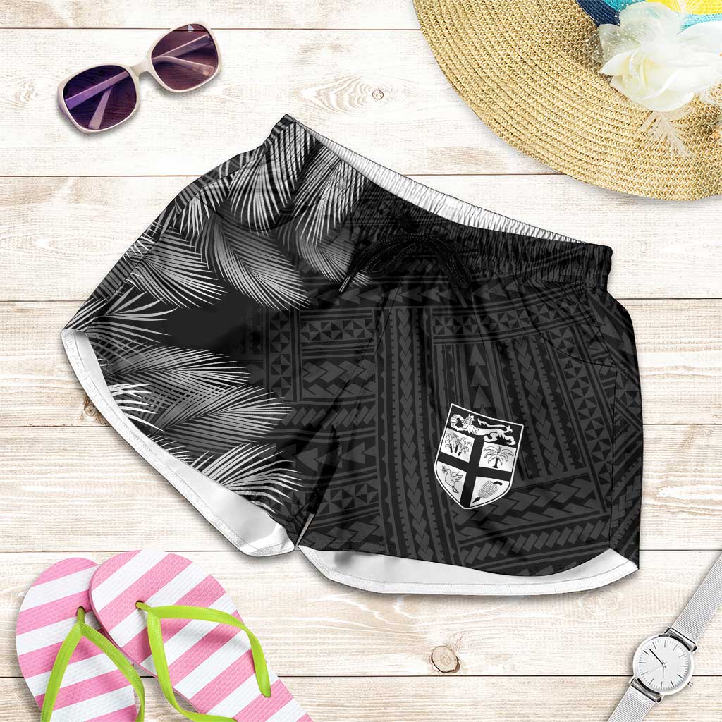2026 Autumn Rugby Nations Fiji Shorts for Women Fijian Palm Leaf Tapa Tribal Inspired